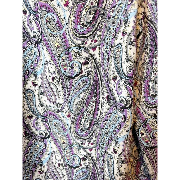 J. Jill Womens Adara Violet Paisley Wrap Back Shirt Size Medium - Picture 2 of 7
